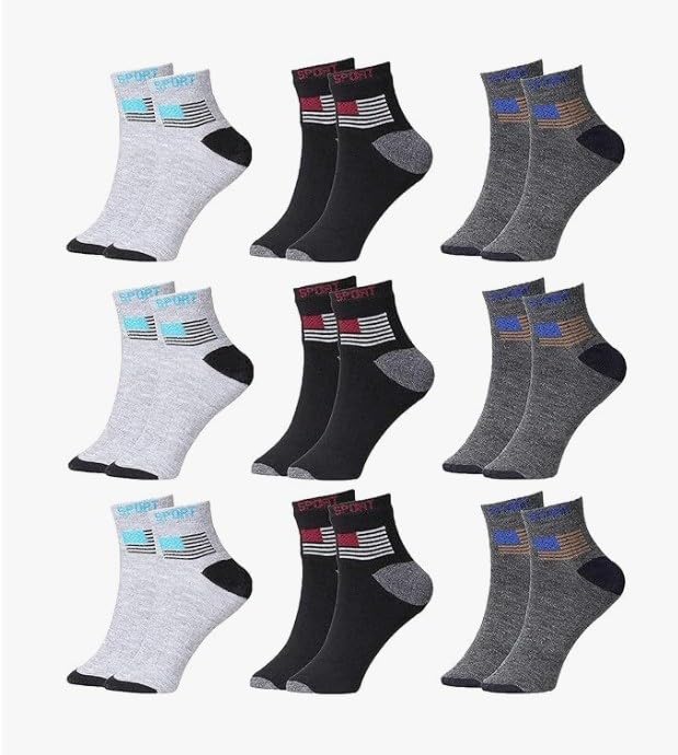 Athletic Ankle Socks with Flag Design,multicolour 1pair-image-29