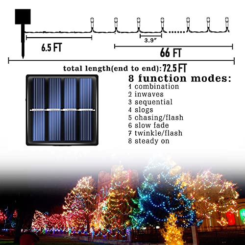 Dazzle Bright 2 Pack Total 400Led 132Ft Warm White Christmas Solar String Outdoor Lights thumb #1