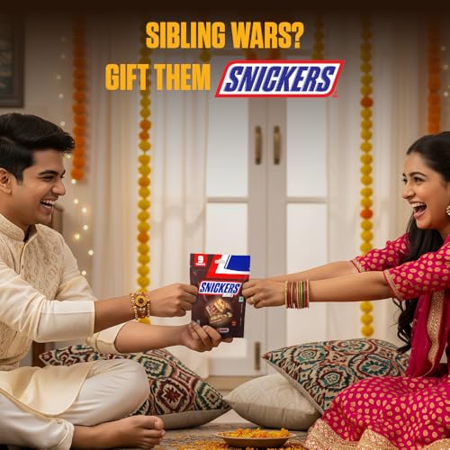 Image of Snickers Minis, Diwali Gift Pack, with Crunchy Peanuts, Nougat & Caramel, 9 Minis per Pouch, 103.5g, Pack of 4