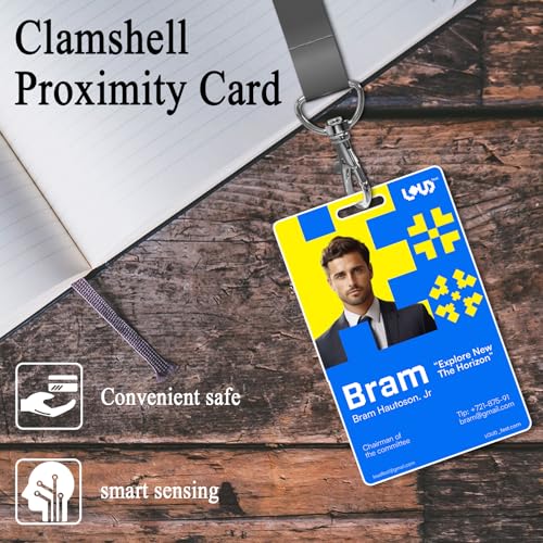 Image of 100 Pack 26 Bit Proximity Clamshell Weigand Prox Swipe Cards Key Card Compatable with ISOProx 1386 1326 H10301 Format Readers and Systems, Works with Most Access Control Systems