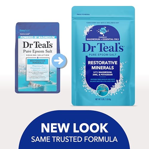 Dr Teal's Epsom Salt Magnesium Soak, Restorative Minerals with Magnesium, Potassium & Zinc, 3 lbs - image 3