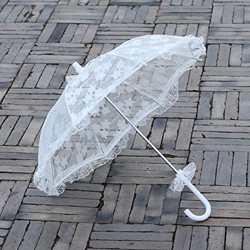 Preisvergleich Produktbild PowerBH Hochzeit Partei Liefert Weiße Braut Spitze Regenschirm Rosenmuster Handgemachte Handwerk Regenschirm Studio Hochzeit Fotografie Requisiten Regenschirm