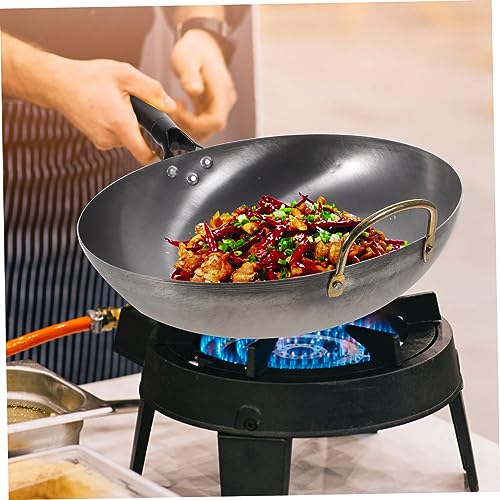 Wok de hierro tradicional redondo tamaño grande miniatura 4