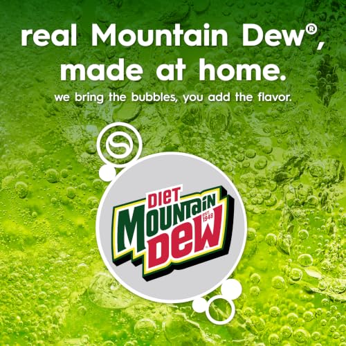 Image of SodaStream Diet Mountain Dew Drink Mix, 4 Pack Soda Syrup for Sparkling Water Makers, Zero Calorie Soda Stream Flavors, Makes About 96 Drinks, 4 x 14.9 Fl Oz (440ml)