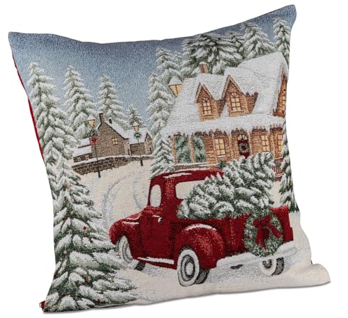 formano Weihnachtskissen 45 cm mit Auto + Baum-Motiv Deko Kissen mit...