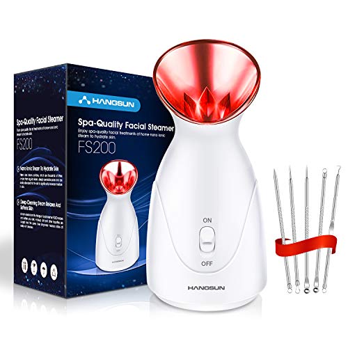 Hangsun Gezichtsstomer, aangezichtsstomers, professionele sauna stoom spa FS200 nano-ionische hete nevelinhalator, 10 min voor het openen van poriën, hydraterend hulpmiddel huidverzorging