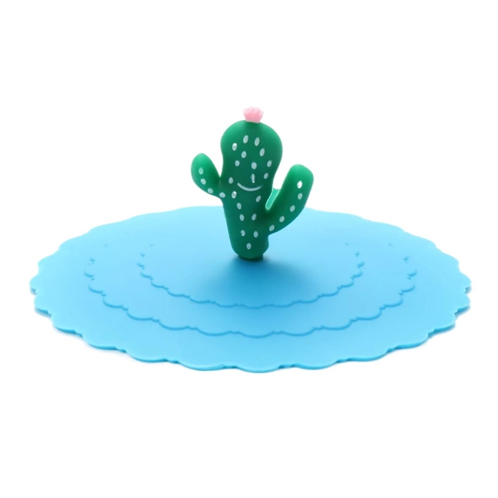 5Pcs Cartoon 10cm Silicone Cup Cover Heat-resistant Leak Proof Sealed Lids Cap Dustproof Suction Tea for Cups(Color4)