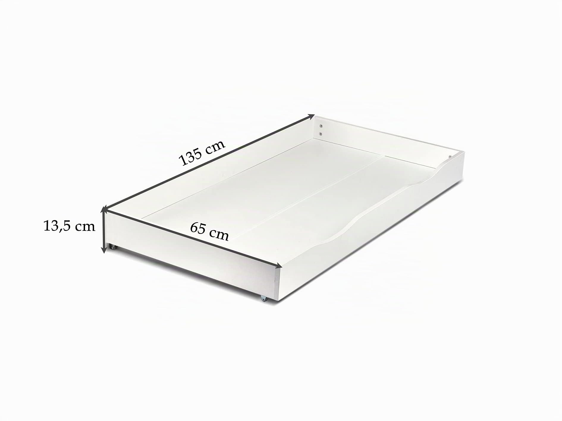 leomark Cama Infantil Completa de Madera - Dino - Marco de Cama, Colchón y Cajón, Somier, Blanco Muebles para Niños, Moderno Dormitorio, Espacio para Dormir: 140/70