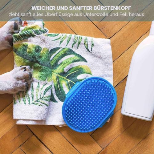 BRILLIRARE 2 Stück Badebürste Gummistriegel, Hochwertige Weiche Silikonbürsten Bürste mit verstellbarem Griff für Hunde Katzen Haustier Kurzhaar & Langhaar mit Massageeffekt, Shampoo Schrubben Kämme
