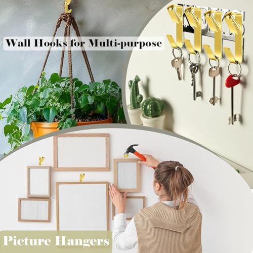 Image of Picture Hangers,50 Set Picture Hanging Hooks Picture Hanging Kit with 50Pcs Hooks and 50Pcs Nails