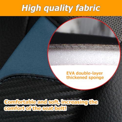Image of Osilly 2PCS Car Seat Belt Cover, Carbon Fiber Seatbelt Shoulder Protection, Soft Car Seat Belt Strap Cushion Protect Your Neck and Shoulder, Car Accessories Seat Belt Pad for Car Truck (Dark Green)