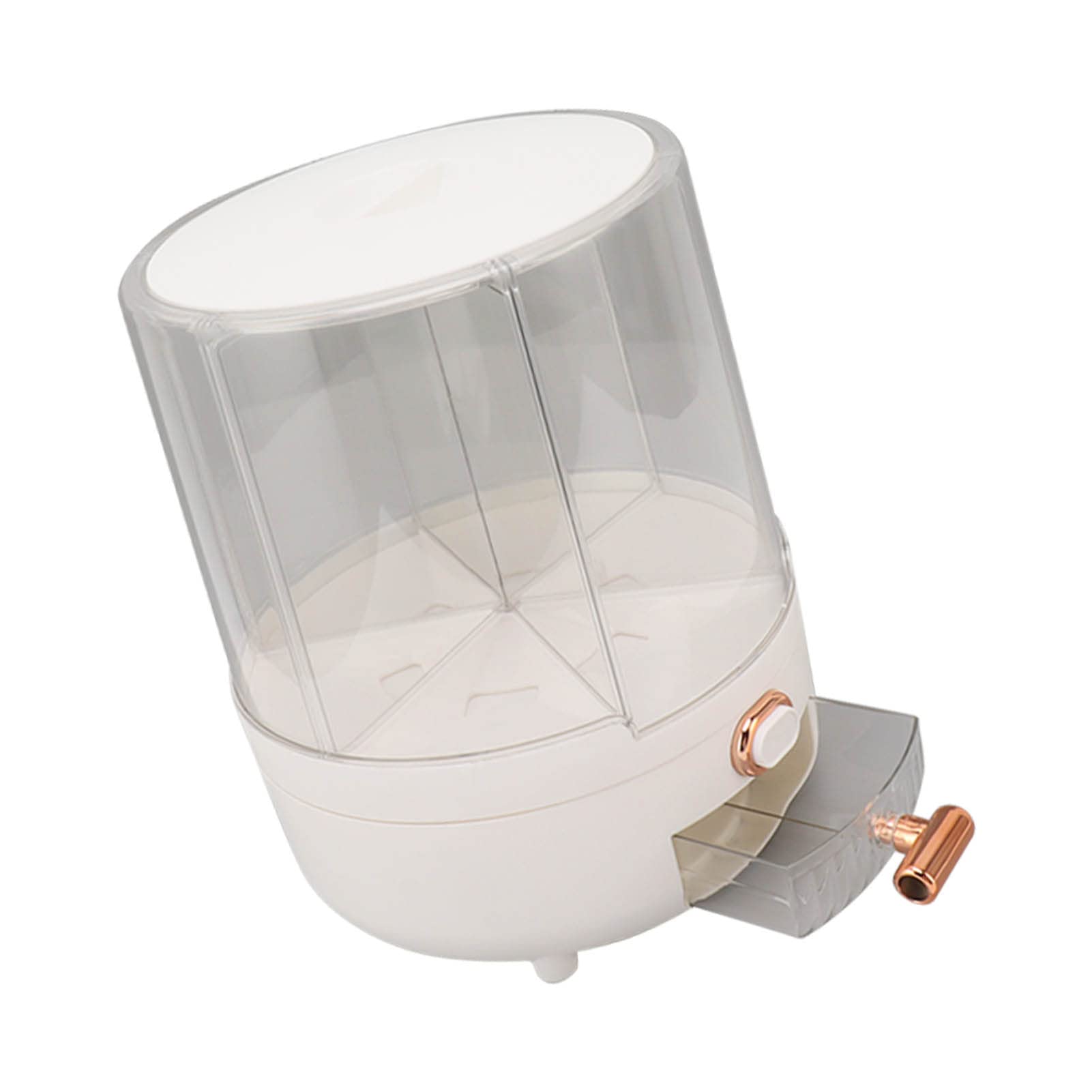 Dispenser per Riso 6 Scomparti, Contenitore per Cereali Rotante 360° con Capacità 11,8kg, per Stoccaggio Alimenti Secchi Trasparente, Rimozione Intelligente con un Click (Grande)