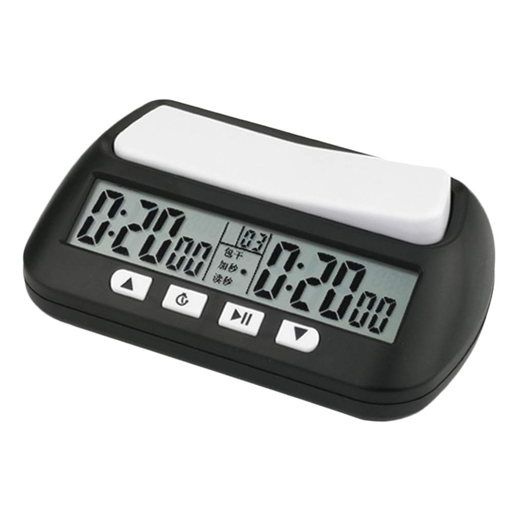 Leeadwaey Reloj de ajedrez digital para competición con temporizador de cuenta regresiva, color negro