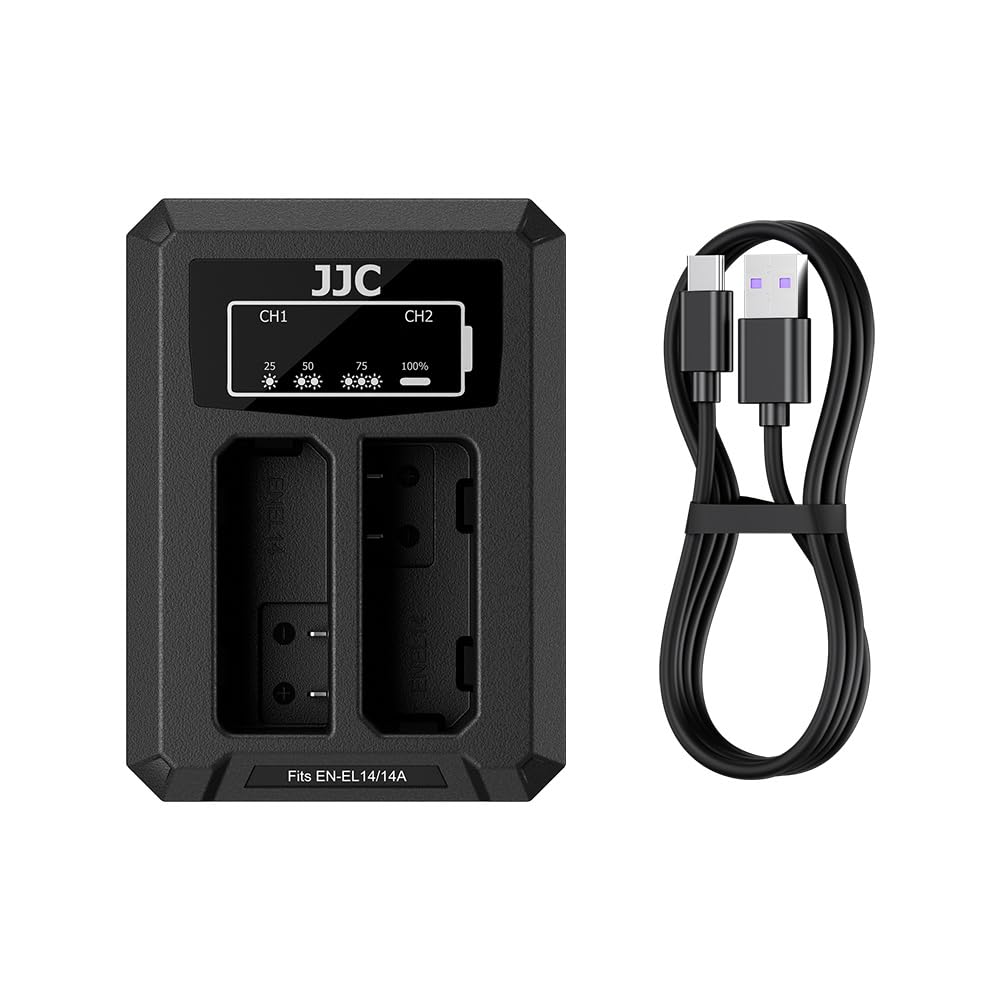 JJC EN-EL14a EN-EL14 USB Battery Charger for Nikon D3400 D3500 D5600 D5500