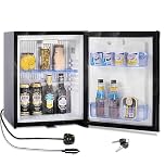 SMETA 12V 2 Way 40L Campervan Fridge 12V&240V with Lock, Caravan Fridge for Camping Van Truck RV Motorhome Quiet | Reversible Door | Black [Energy Class G]