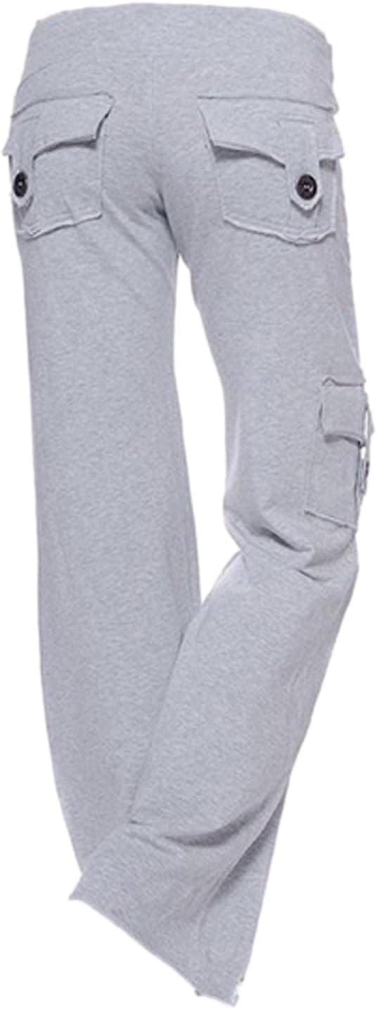 GenericCasual Pants for Women Baggy Drawstring Elastic Low Waist Ruched Cargo Pants Multiple Pockets Jogger Y2K Pants