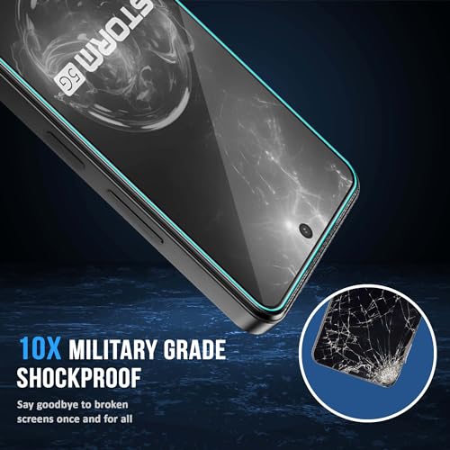 Image of ArmourPro Military Grade Gorilla Tempered Glass Screen Protector Compatible For Lava Storm (6.78 Inch) With Easy Installation Kit| Edge To Edge Coverage |Black