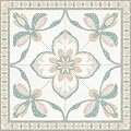 HOMETITUTE 10PCS 12x12 Inch Cream and Mint Green Ornate Floral Center Design Floor Tiles Peel and Stick Removable Self Adhesive DIY Vinyl Flooring Stickers for Kitchen Bathroom Living Room Home Decor