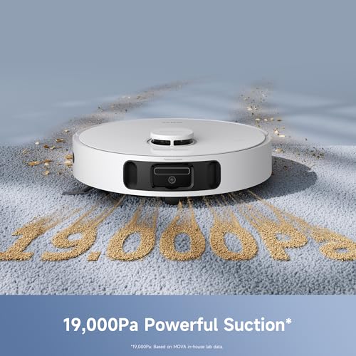 Image of Mova E40 Ultra Robot Vacuum Cleaner with Mop Function & Auto Empty, 19,000 Pa Suction, MaxiReach Mop T, Tangle-Free Side Brush, 80ml Water Tank, All-in-One Station for 75 Days Cleaning