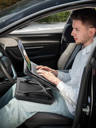 Image of SAIJI Height & Tilt Adjustable Lap Desk, Portable Laptop Stand for Bed