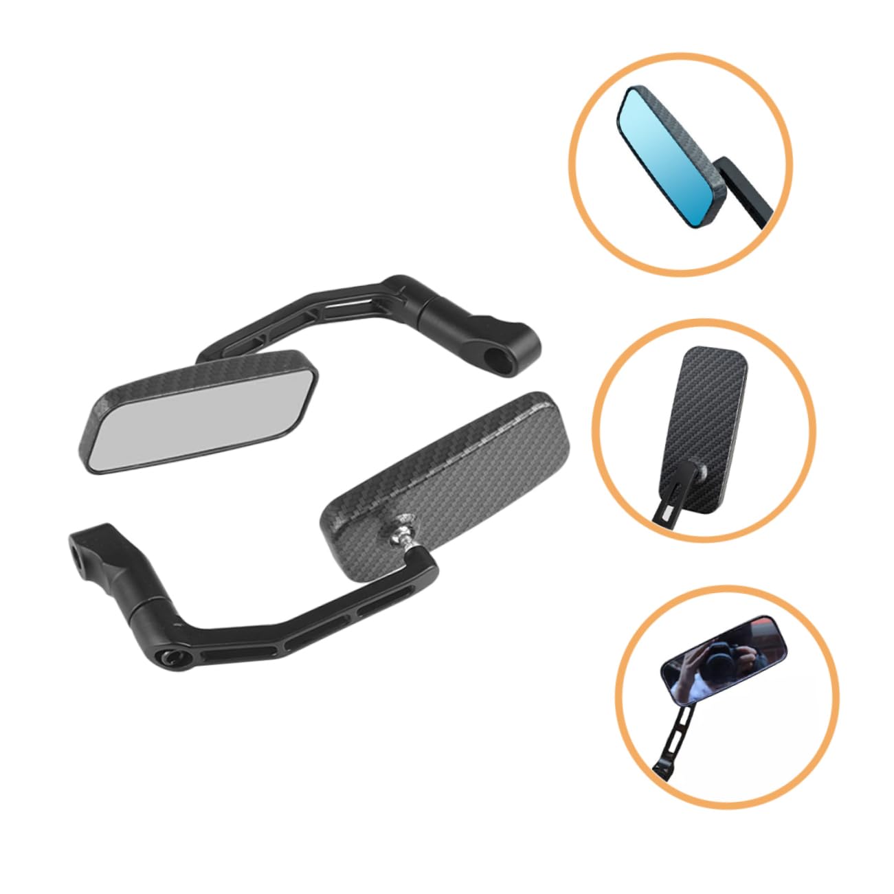 Specchietti Retrovisori Moto Lega di Alluminio Plastico | Nero, per Moto ed Elettrico, Guida in Movimento, Ampia Visuale, Design Unico