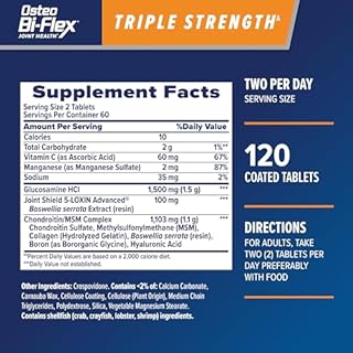 Osteo Bi-Flex Triple Strength(5), Glucosamine Chondroitin with Vitamin C Joint Health Supplement, Coated Tablets, 120 Count