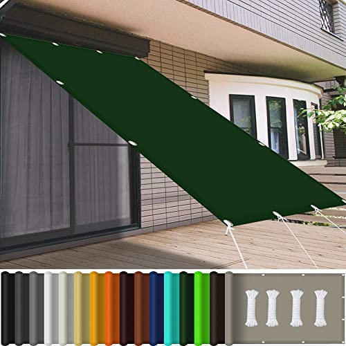 Voile d'ombrage solaire imperméable rectangulaire vert foncé 1.2x2.2 - 2