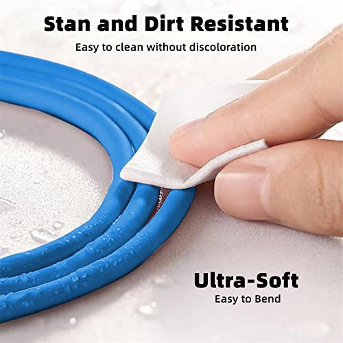 Image of cablecc Type C USB-C to USB-C Liquid Silicone Ultra Soft 120W Power USB2.0 Data Blue Cable Fast Charge for Laptop Tablet Phone 1M