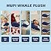 MUPI Whale Stuffed Animals Plush Pillow 4 Size Cute Soft Cotton Plushies Pillows Kawaii Blue Whale Toy Gifts for Kids Boys Girls Adults (Blue, 18 Inch)