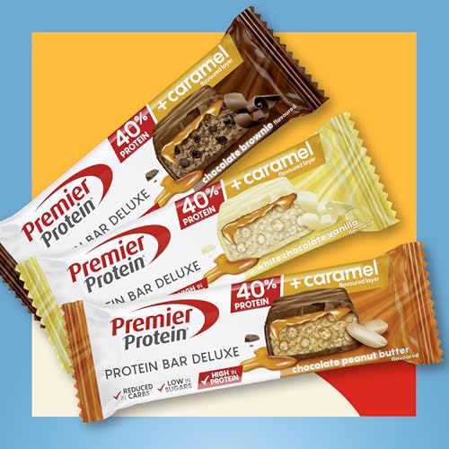 Premier Protein - Protein Bar Deluxe 40% - Chocolate Peanut Butter - 12x50g - Low sugar - Low Carb - palmölfrei