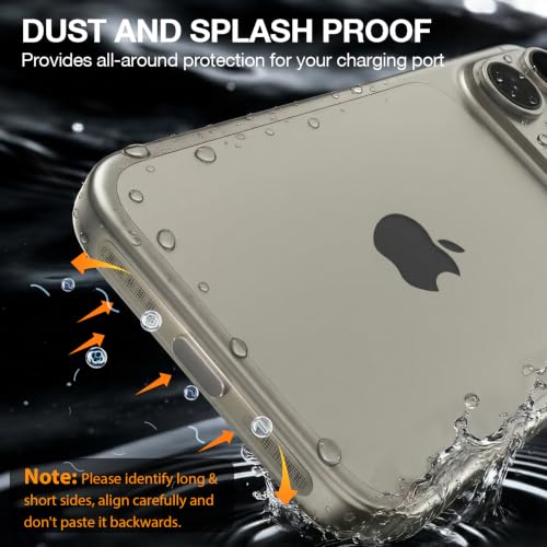 Malla metálica protectora para iPhone 17 y 16 con enchufe antipolvo USB C pack de 5 unidades 3