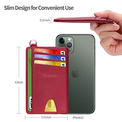Image of Slim Minimalist Front Pocket Wallet, Ecovision RFID Blocking Credit Card Holder Wallet with Detachable D-Shackle for Men Women