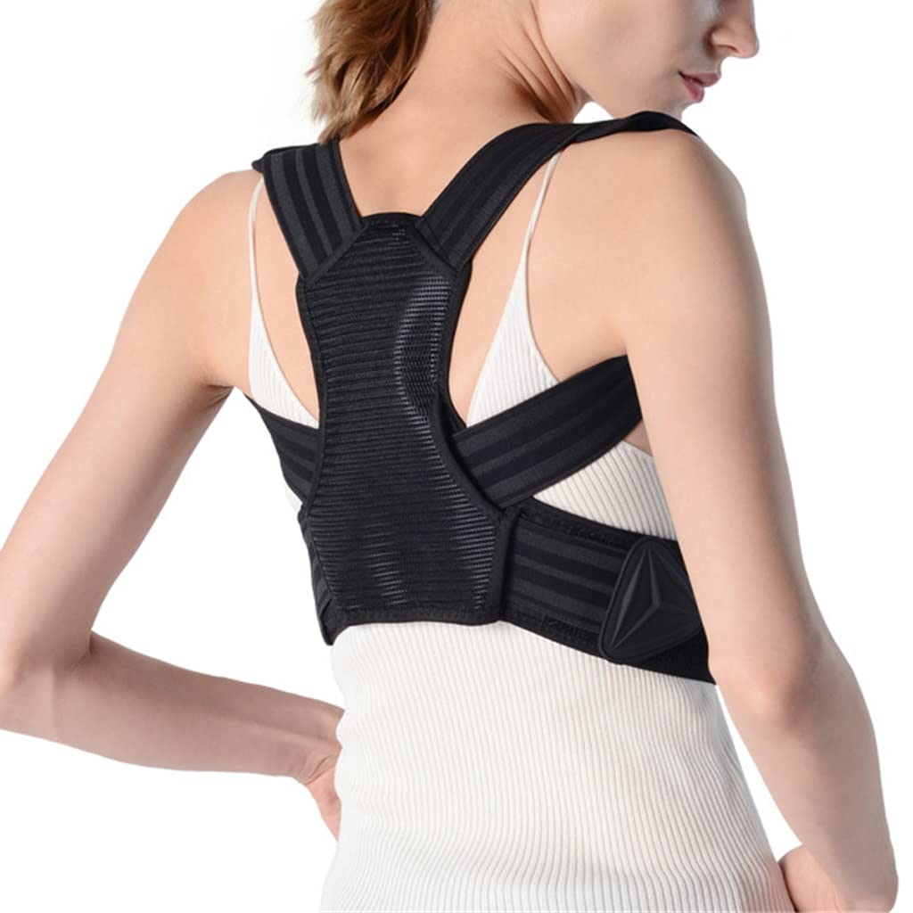 Corrector de Postura antijoroba para Adultos, Hombres y Mujeres, cinturón Corrector de Postura para Sentarse, Hombros y Espalda Recta (Negro XL)