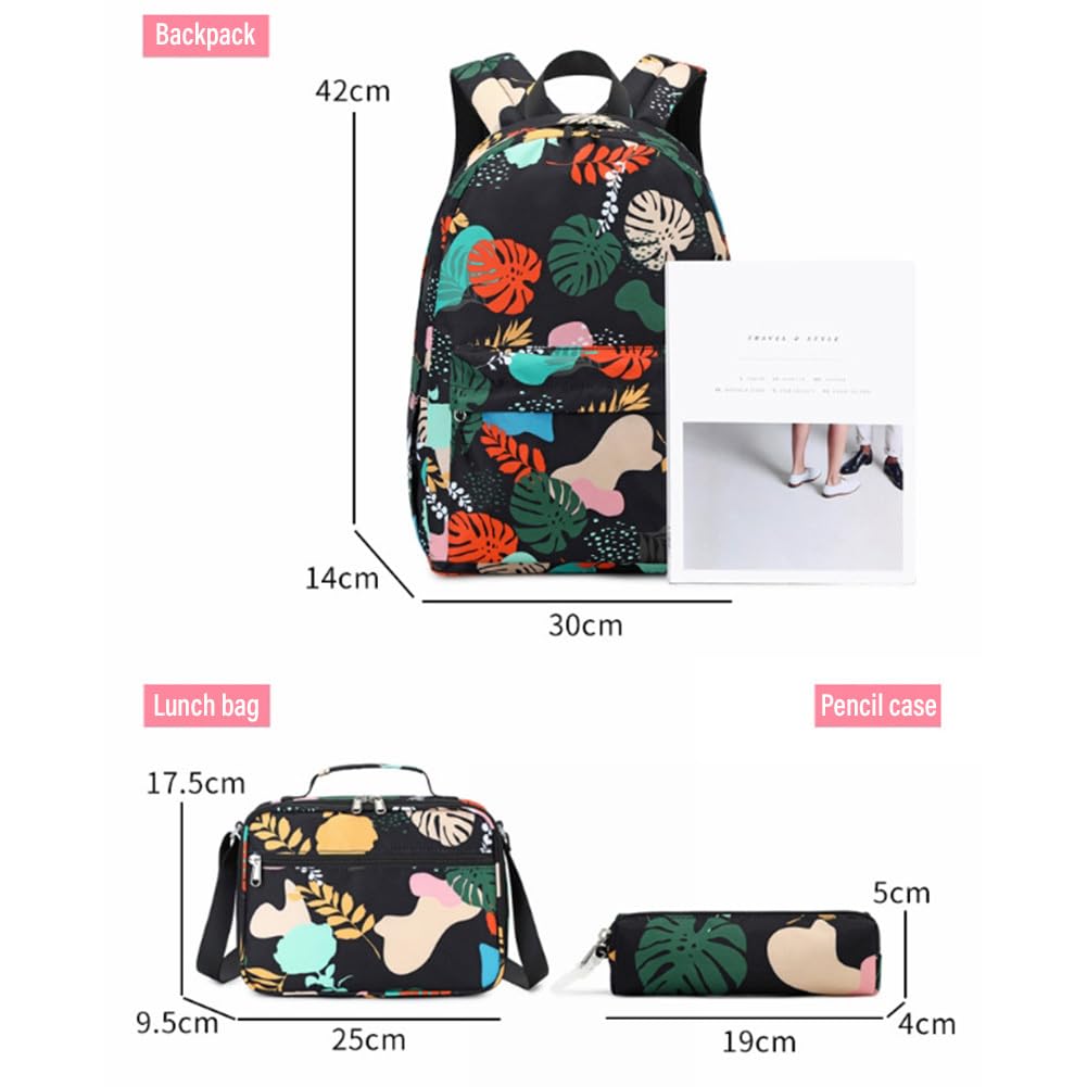 Juego de mochila escolar con bolsillo para bolígrafos, bolsa de pan aislante del calor, mochila para niños, mochila escolar, impermeable, para viajes escolares, excursiones diarias, viajes