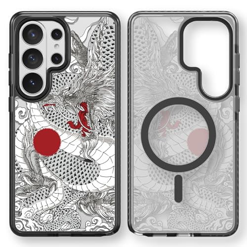 Rosarnnah for Samsung Galaxy S26 Ultra Case Aesthetic Black, Chinese Dragon