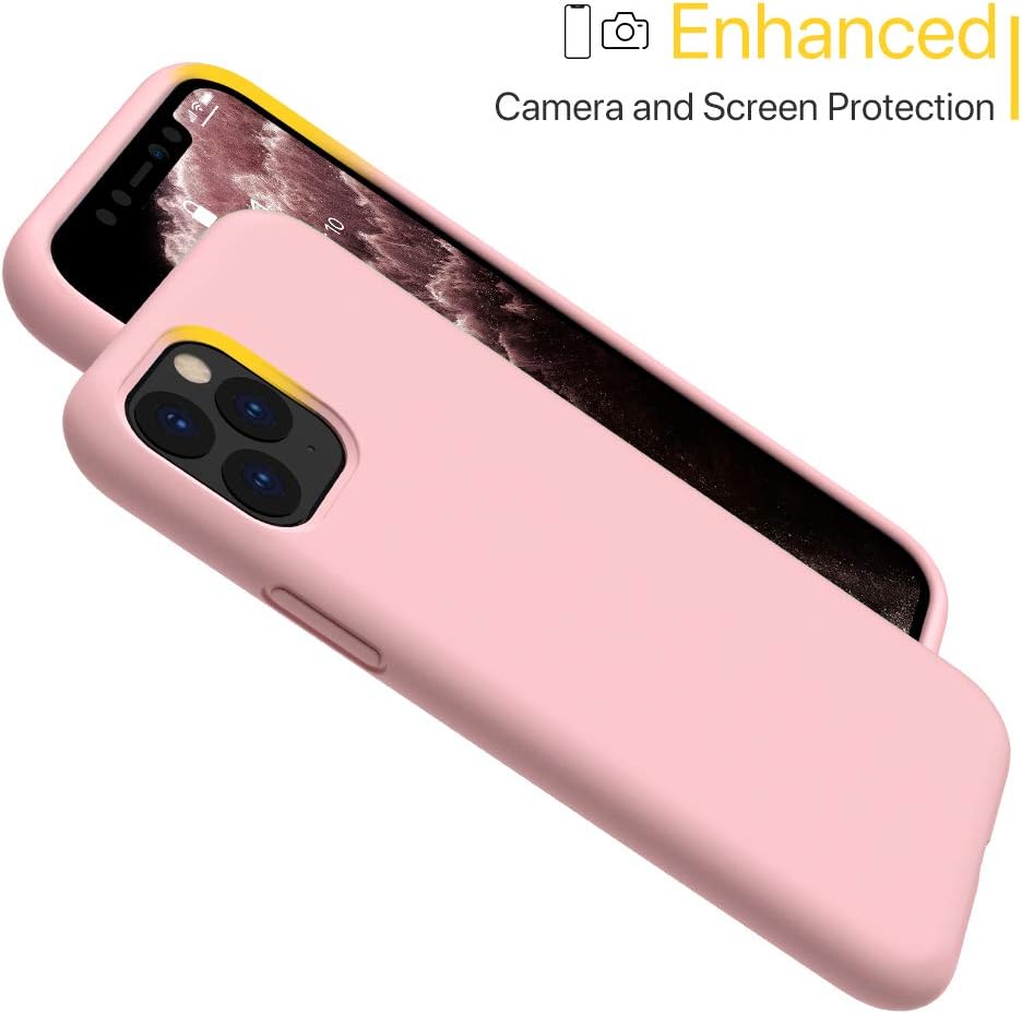 Miracase Liquid Silicone Case Compatible with iPhone 11 Pro 5.8 inch(2019), Gel Rubber Full Body Protection Shockproof Cover Case Drop Protection Case(Pink)