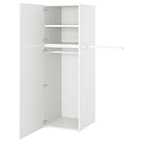 PLATSA Wardrobe with 2 Doors&comma; 90-107x57x181 cm&comma; White-White