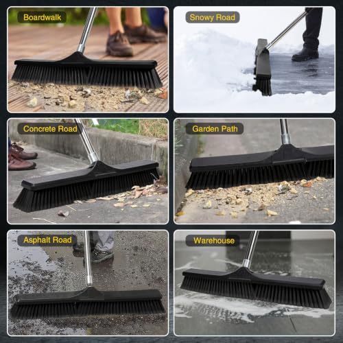 Almcmy 25" Push Broom Heavy Duty Stiff Bristles Steel Handle Yard Garages by Almcmy - Image 9