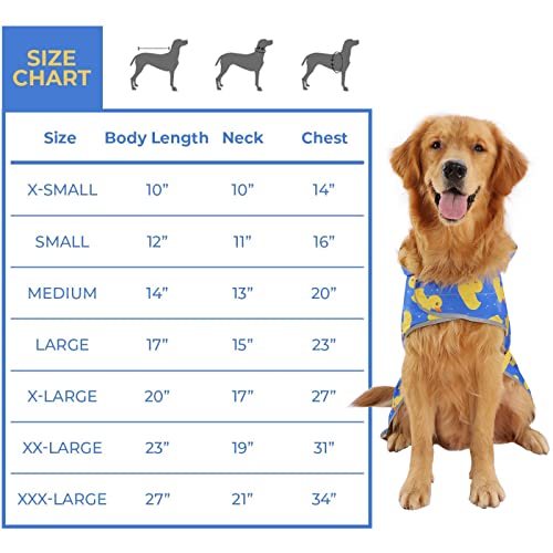 HDE Capa de chuva reversível para cães com capuz Slicker Poncho jaqueta de chuva para cães pequenos,