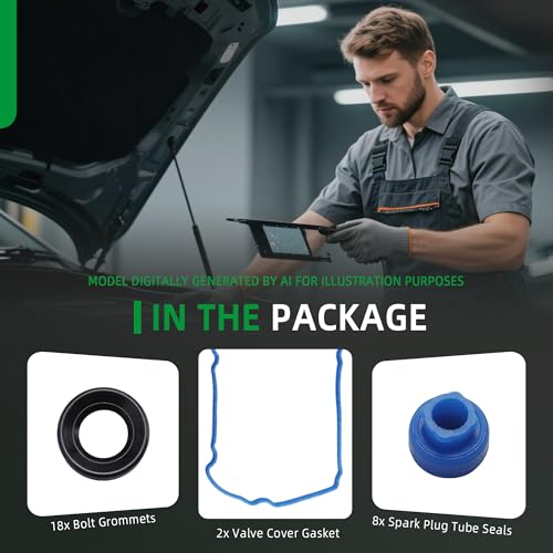 Image of Valve Cover Gasket Set VS50814R for Ford Edge Explorer F-150 Flex Mustang Transit 150 /250 /350 Taurus, for Lincoln Continental MKS /MKZ, 11-20, for Mobility Ventures MV-1 15-17