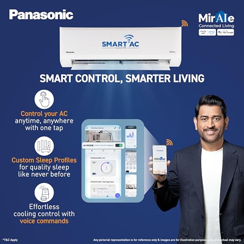 Image of Panasonic 1.0 Ton 3 Star,New star rated,Premium WiFi Inverter Smart Split AC(DustBuster Tech,Matter Enabled, AI, Higher Airflow, Copper Cond.,8-1 Convertible, 2-Way,PM0.1 Filter,CS /CU-SU12BKY3W,White)