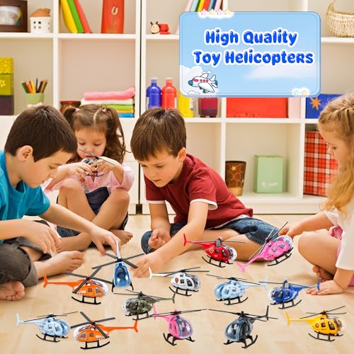 30 Pack Diecast Helicopter Toys Realistic Mini Helicopter Models for Birthday Christmas Party Favors Classroom Rewards, 10 Colors - Thumbnail 6