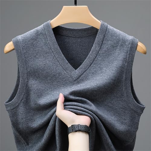 Mens V Neck Knitted Sweater Vest Autumn Regular Fit Sleeveless Solid Color Pullover Shirt Cultural Event Attendance Tank Tops2