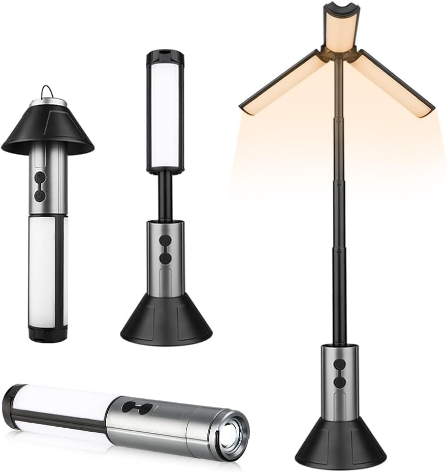 Gerbala Campeggio Lanterna 3000mAh Telescopico Campeggio Lanterna Ricaricabile Led Multifunzione con...