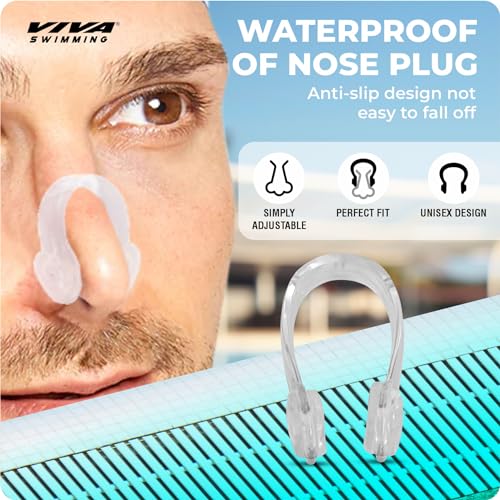 Image of Swimming Goggles Combo 614 & Swimming Cap with 2 Ear Plug, Nose Clip Swimming Kit