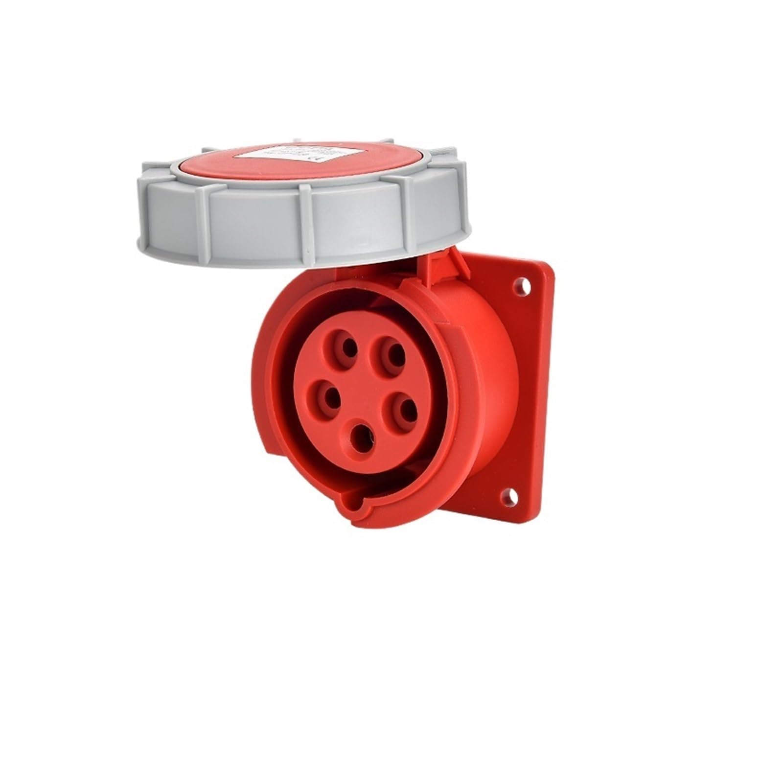 Conector industrial trifásico IP67 base empotrable de 5 pines 16A