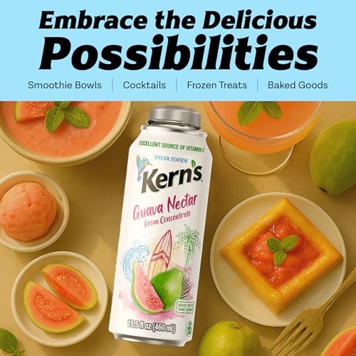 Kern's Guava Nectar, 15.5 Fl Oz Resealable Can (Pack of 12)