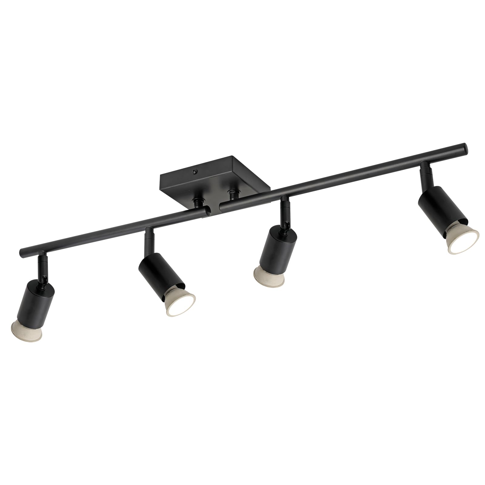 SEEBLEN 4-Light LED Track Lighting Kit,Black Track Lighting with Rotatable Light Heads,Directional Kitchen Ceiling Light for Kitchen Dining Room Hallway Closet Bedroom.