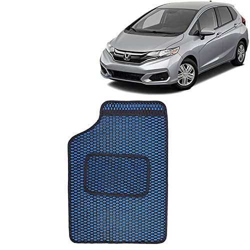 Image of Kingsway Dotted Design Car Floor Foot Mats Universal Fit for Honda Jazz, Model Year : 2018 Onwards, Water and Dustproof, Color Blue, Set of 5 Pieces