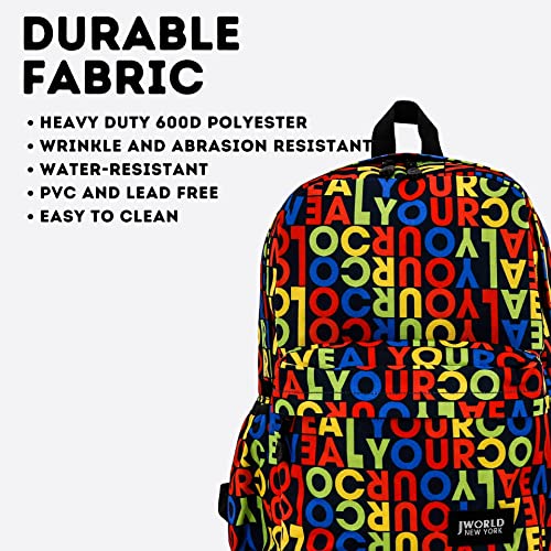 Image of J World Oz Middle School Backpack for Kids. Cute Laptop Bookbag for Girls Boys, RYC